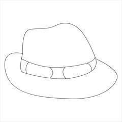 Continuous one line drawing of hat cap line art drawing vector illustration