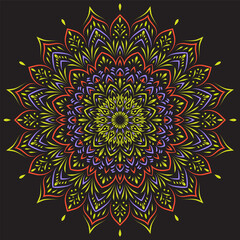 Circular pattern in form of mandala for Henna, Mehndi, tattoo, decoration. Decorative ornament in ethnic oriental style. Coloring book page, Oriental pattern, vector illustration. logo vintage