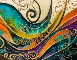 abstract background with swirls and graffiti 