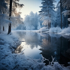 Frozen lake