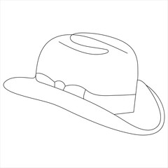 Continuous one line drawing of hat cap line art drawing vector illustration
