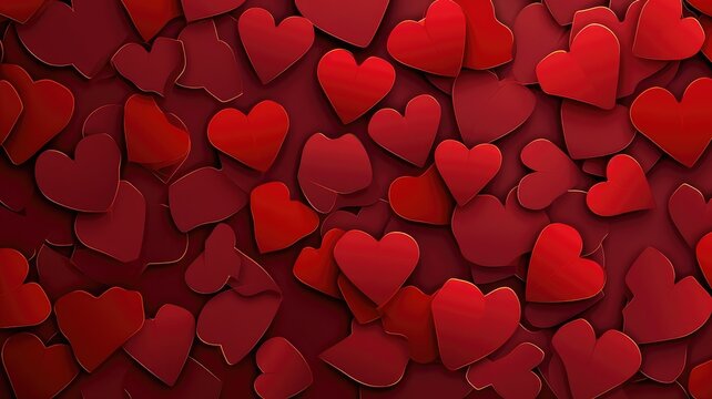 overflowing red heart patterns for valentine's day celebratory backgrounds, romantic graphics, and love-themed artwork