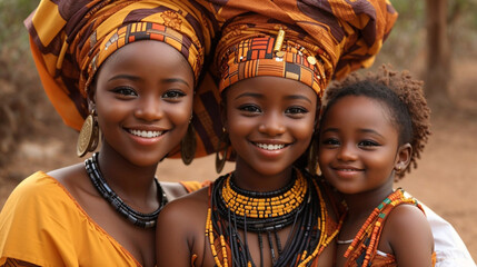 Beautiful in African culture Women men children smiling