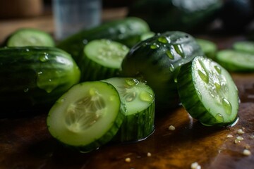 handmade brined cucumbers. Generative AI