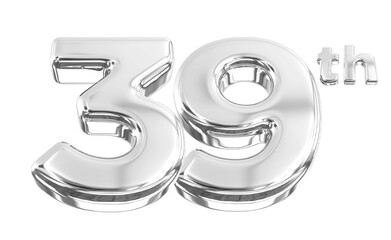 39th Anniversary Silver Number 3D