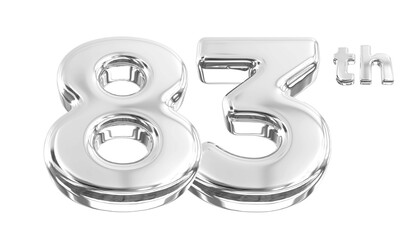 83th Anniversary Silver Number 3D 