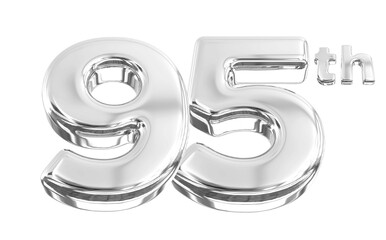 95th Anniversary Silver Number 3D 