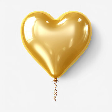 3d golden glossy heart  on transparency background PNG