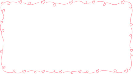 Doodle of heart frame for valentine's day. Hand drawn heart element vector.