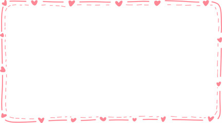 Doodle of heart frame for valentine's day. Hand drawn heart element vector.