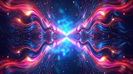 Fototapeta premium symmetric waves lights background