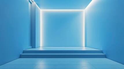 Empty Light Blue Room