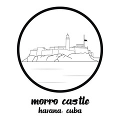 Circle Icon Morro Castle. vector illustration