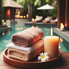 Obraz na płótnie Canvas Towels and beauty Spa Concept Massage