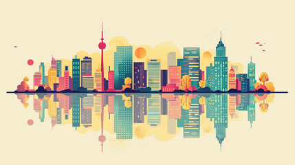 A cityscape illustration 