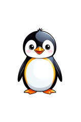 Obraz premium Cute cartoon penguin isolated on transparent background