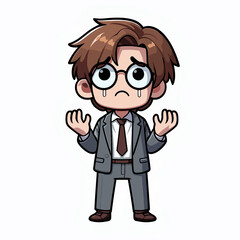 businessman looks desperate and hopeless