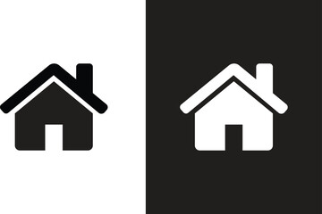 Home Icon on black and white background.