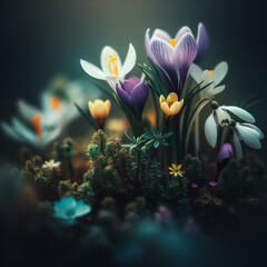 Obraz na płótnie Canvas Small flowers background the intricate beauty of