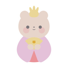くまのひな人形のイラスト