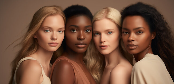 Portrait of diverse group Of beautiful women