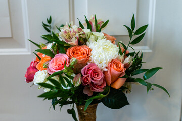 flower, flowers, bouquet, wedding, nature, rose, spring, blossom, plant, beauty, green, leaf, pink, floral, bunch, white, bloom, summer, love, isolated, arrangement, closeup, petal, roses, bride