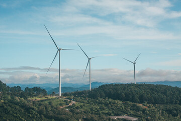wind turbine in the mountains