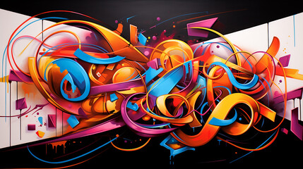 bold abstract urban art. A bold and colorful abstract piece inspired by urban street art