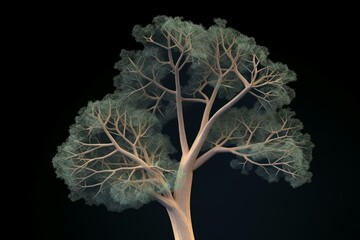 3D illustration of male bronchial tree. Generative AI - obrazy, fototapety, plakaty