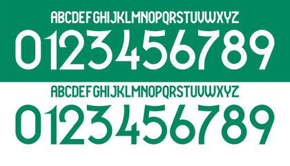 font vector team 2023 - 2024 kit sport style. football style font with lines. sporting cp font. Sporting font. sports style letters and numbers for soccer team. home away