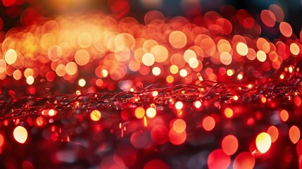 red and golden bokeh background for valentine day  generated by AI tool