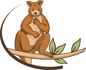 kangaroo tree logo , animal logo