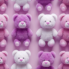 Obraz premium Cute teddy bear funny fluffy toys repeat pattern