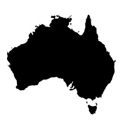 Black Australia map on white background - obrazy, fototapety, plakaty