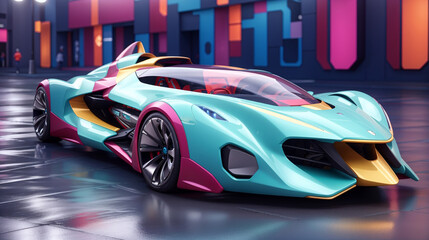 A futuristic sports car is shown in this image