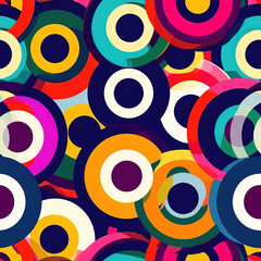 Stripped circles abstract repeat pattern retro vintage minimal geometric