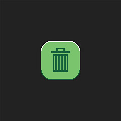 pixel art trash icon with black and white color ,good for your game asset and project.	