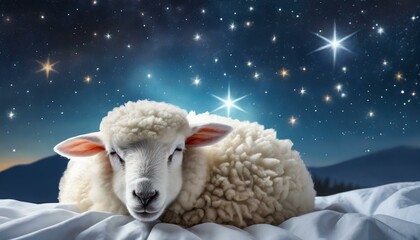 眠るふわふわの羊