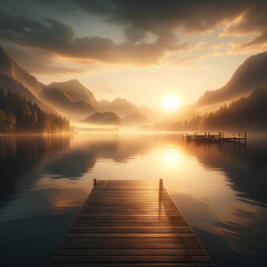 Tranquil Dawn: Serenity by the Lake