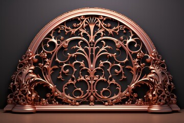 Timeless Iron Gate, on isolated Copper Brown background, Generative AI