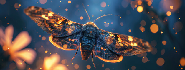 Beautiful Moth Background - obrazy, fototapety, plakaty