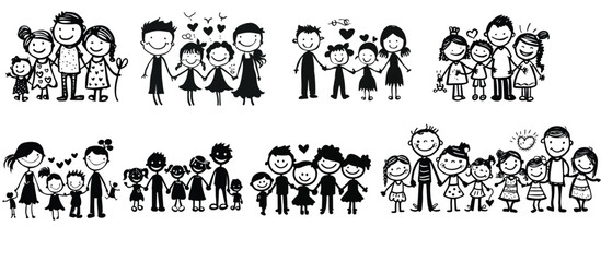Fototapeta na wymiar Family Cartoon SVG Bundle