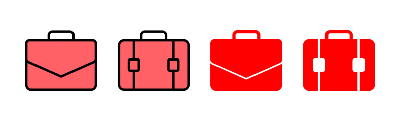 Briefcase icon set illustration. suitcase sign and symbol. luggage symbol.