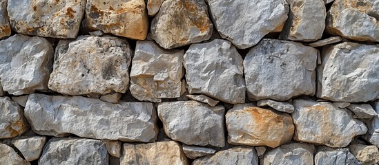 Background or texture, a portion of a wall made of stone.