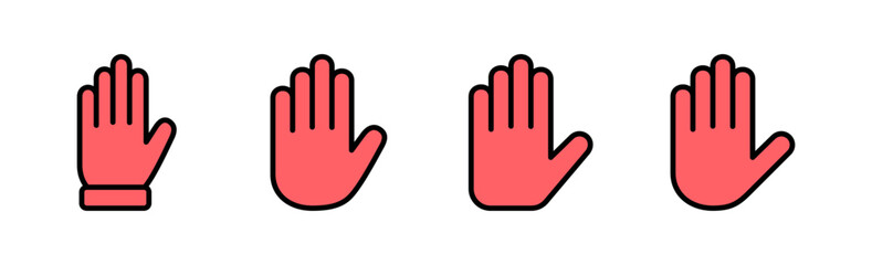 Hand icon set illustration. hand sign and symbol. hand gesture