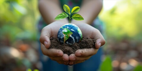 World environment day, Earth day. The global impact of individual actions to protect our planet. Environmental consciousness and inspire to contribute towards a sustainable and eco friendly future