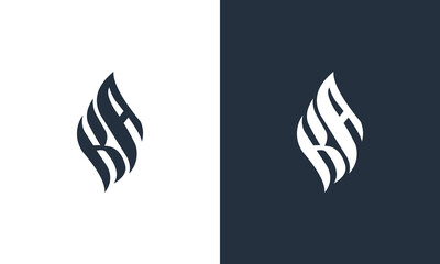 Obraz premium initials K and A leaf monogram logo design vector