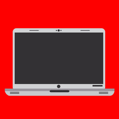 vector image of a white and gray portable computer