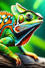 Obraz premium Chameleons Hidden Haven Tree in the Forest