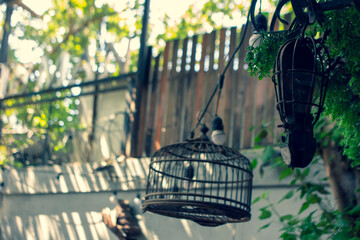 The cafe space in the small city of Saigon has an ancient republican look, old vases, old chairs,...